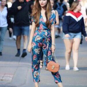 Zara Floral Jumpsuit in Teal and Pink